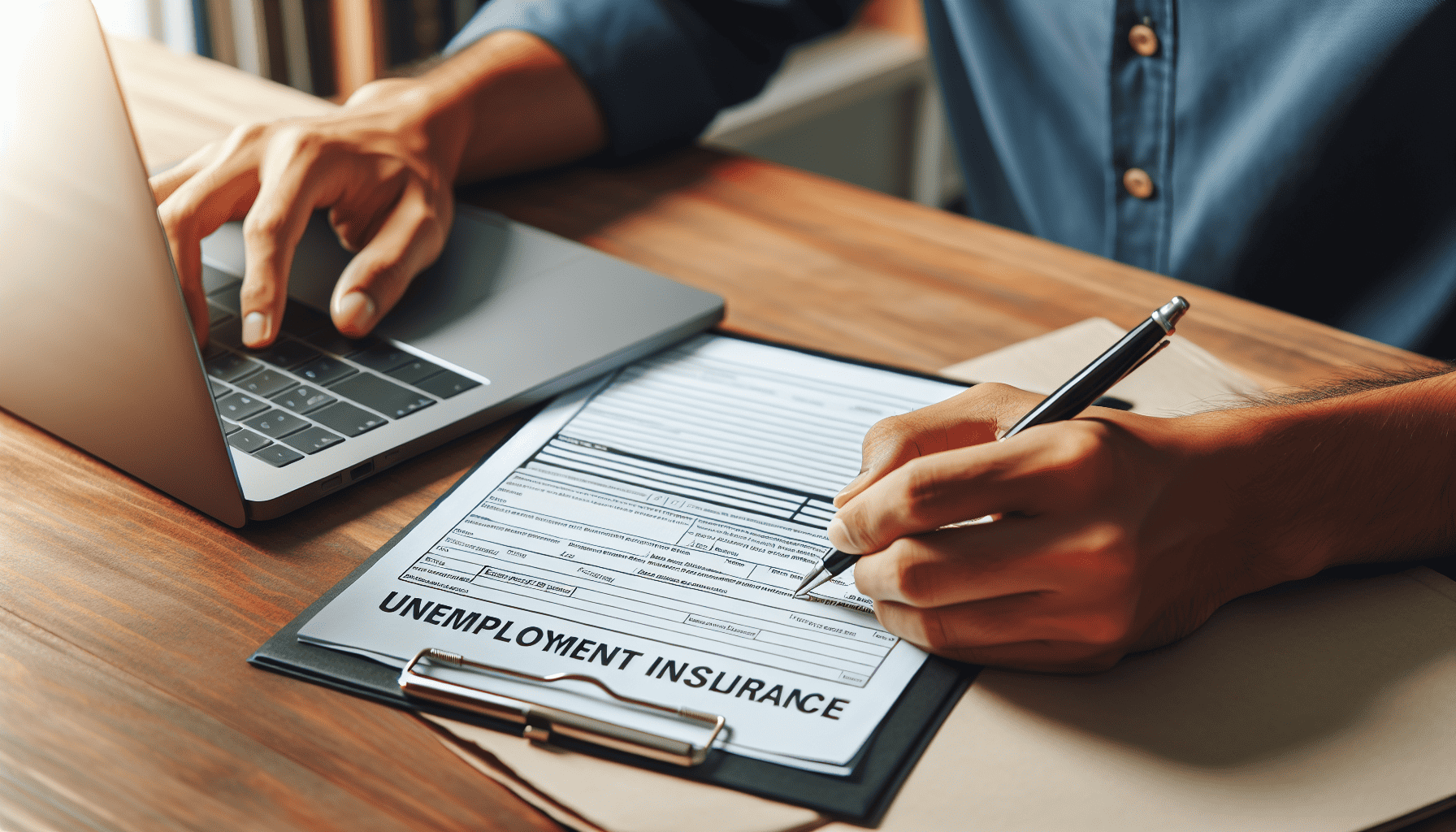 Filling out unemployment insurance form